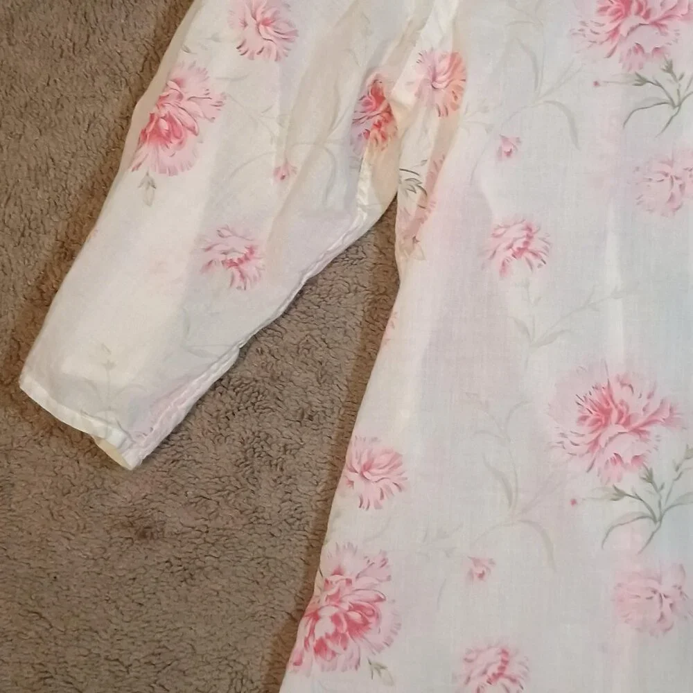 Lauren Ralph Lauren/Button Down Blouse/Womens M/Pink Floral/Classic Prep Feminin - Picture 5 of 8